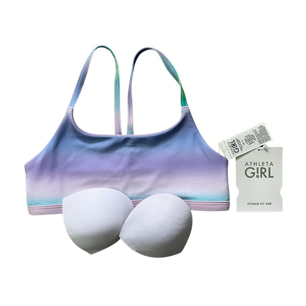 NWT - Athleta Girls - Reversible Scoop Bikini Top - Size M 8-10